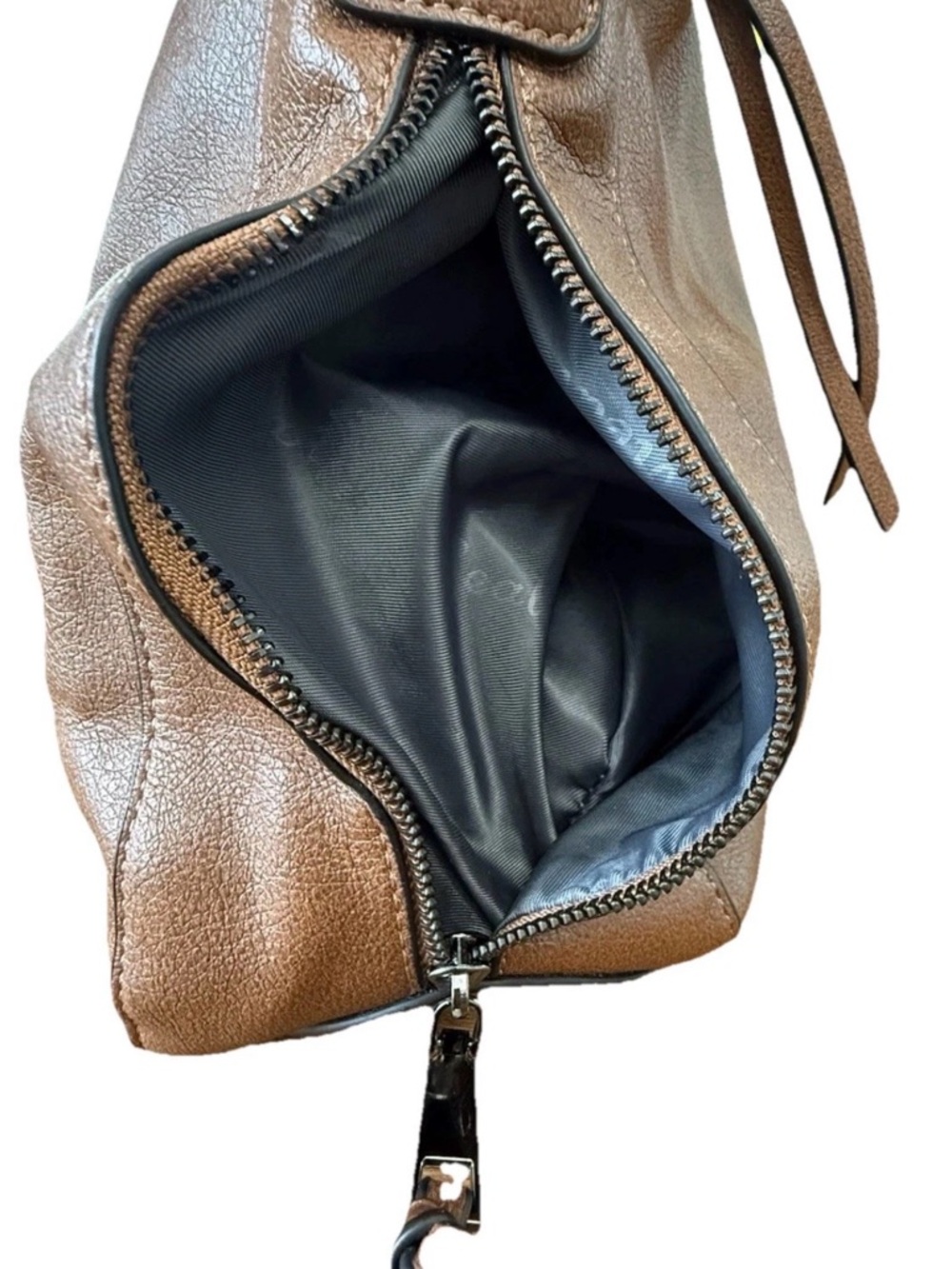 Realer Lg Faux Leather Bag Brn 14”Wx11”Hx5.5”D NO Crsbdy Strap Western Baby - Picture 6 of 16